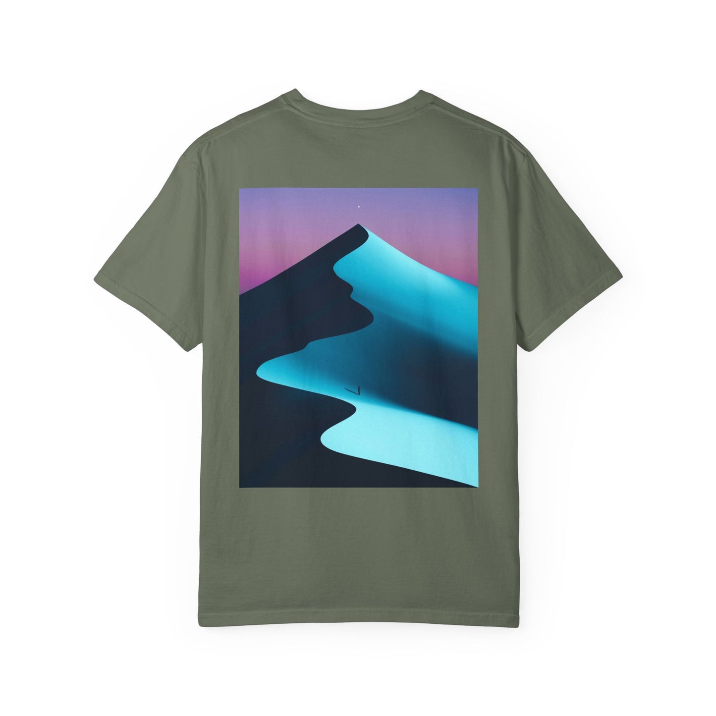 Garment-Dyed T-Shirt with Artistic Design, Cool Summer Tee, Eco-Friendly Fashion, Casual Outfit, Gift for Nature Lovers