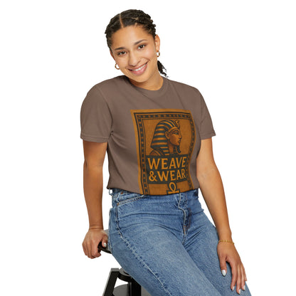 Egyptian-Inspired T-Shirt with 'Weave & Wear' Design, Vintage Style, Unisex Apparel, Gift for History Lovers, Casual Wear