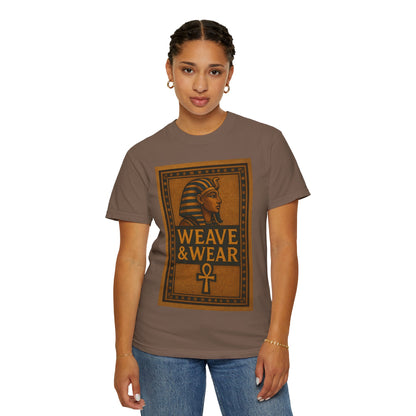 Egyptian-Inspired T-Shirt with 'Weave & Wear' Design, Vintage Style, Unisex Apparel, Gift for History Lovers, Casual Wear