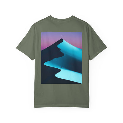 Garment-Dyed T-Shirt with Artistic Design, Cool Summer Tee, Eco-Friendly Fashion, Casual Outfit, Gift for Nature Lovers