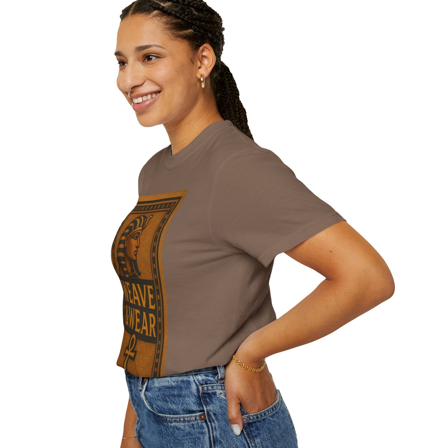 Egyptian-Inspired T-Shirt with 'Weave & Wear' Design, Vintage Style, Unisex Apparel, Gift for History Lovers, Casual Wear