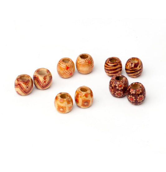 Wooden hair beads large AFROline (10pcs)